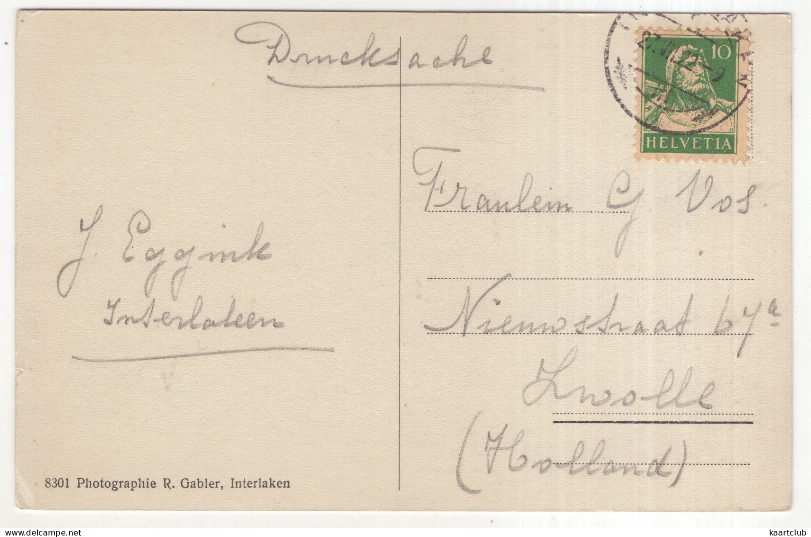 Schynige Platte - Eiger, Mönch Und Jungfrau - (Schweiz/Suisse/Switzerland) - 1922 - Interlaken