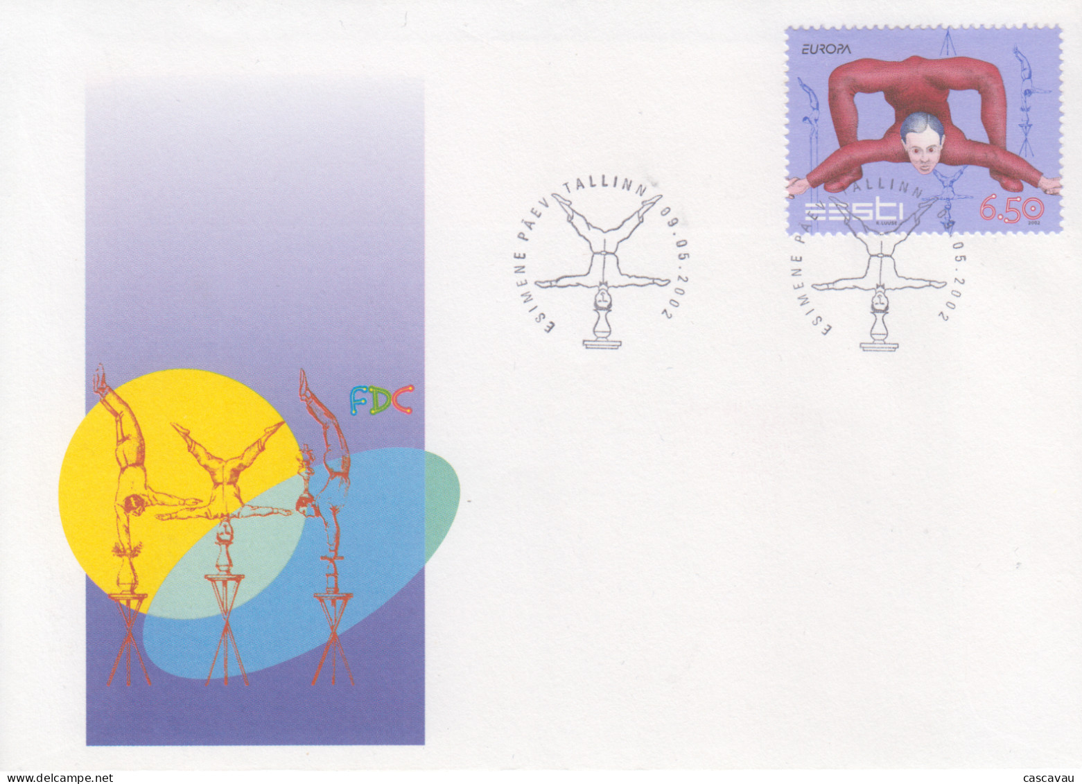 Enveloppe  FDC  1er   Jour    ESTONIE    Le  CIRQUE     EUROPA    2002 - 2002