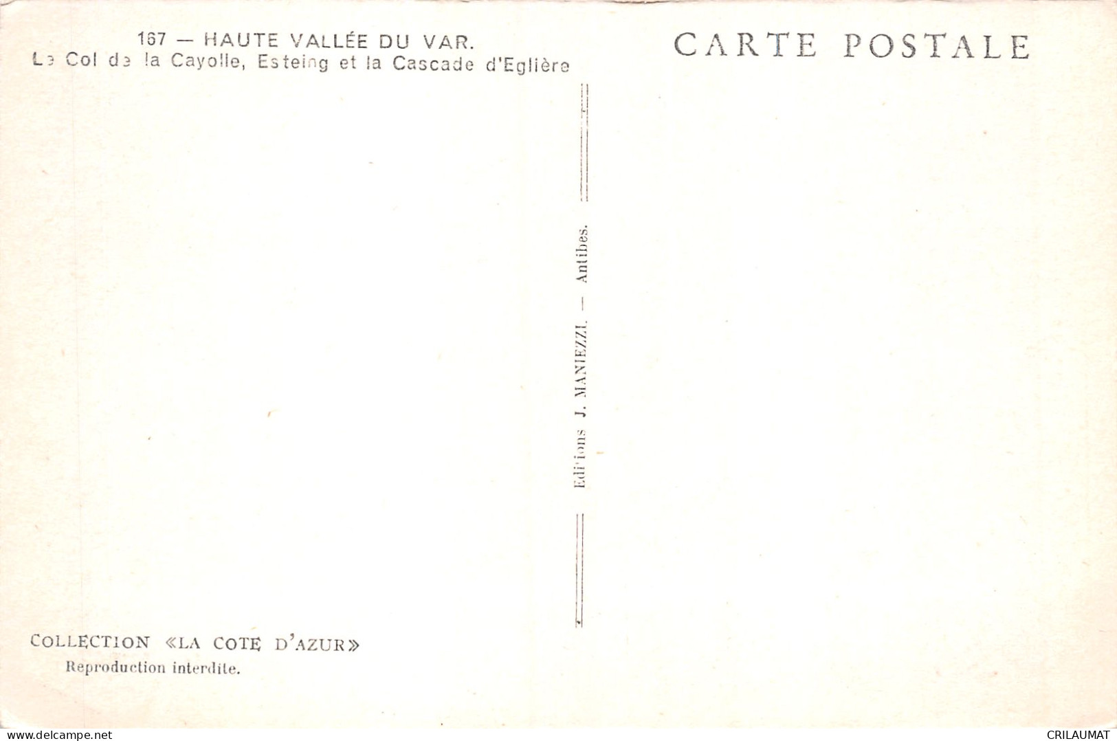 04-HAUTE VALLEE DU VAR LE COL DE LA CAYOLLE-N°5144-H/0259 - Autres & Non Classés