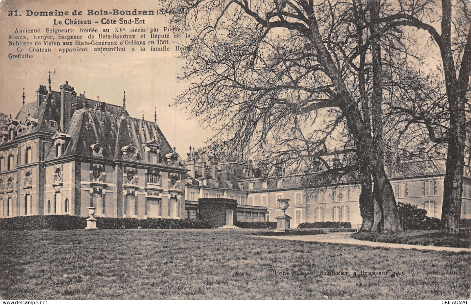 77-DOMAINE DE BOIS BOUDRAN-N°5144-G/0099 - Sonstige & Ohne Zuordnung