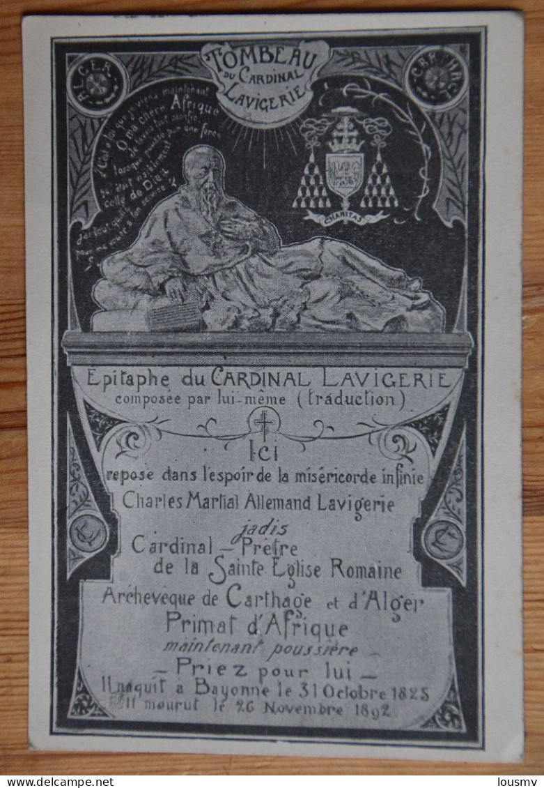 Carthage - Tombeau Du Cardinal Lavigerie - Epitaphe Composée Par Lui-même - (n°29107) - Autres & Non Classés