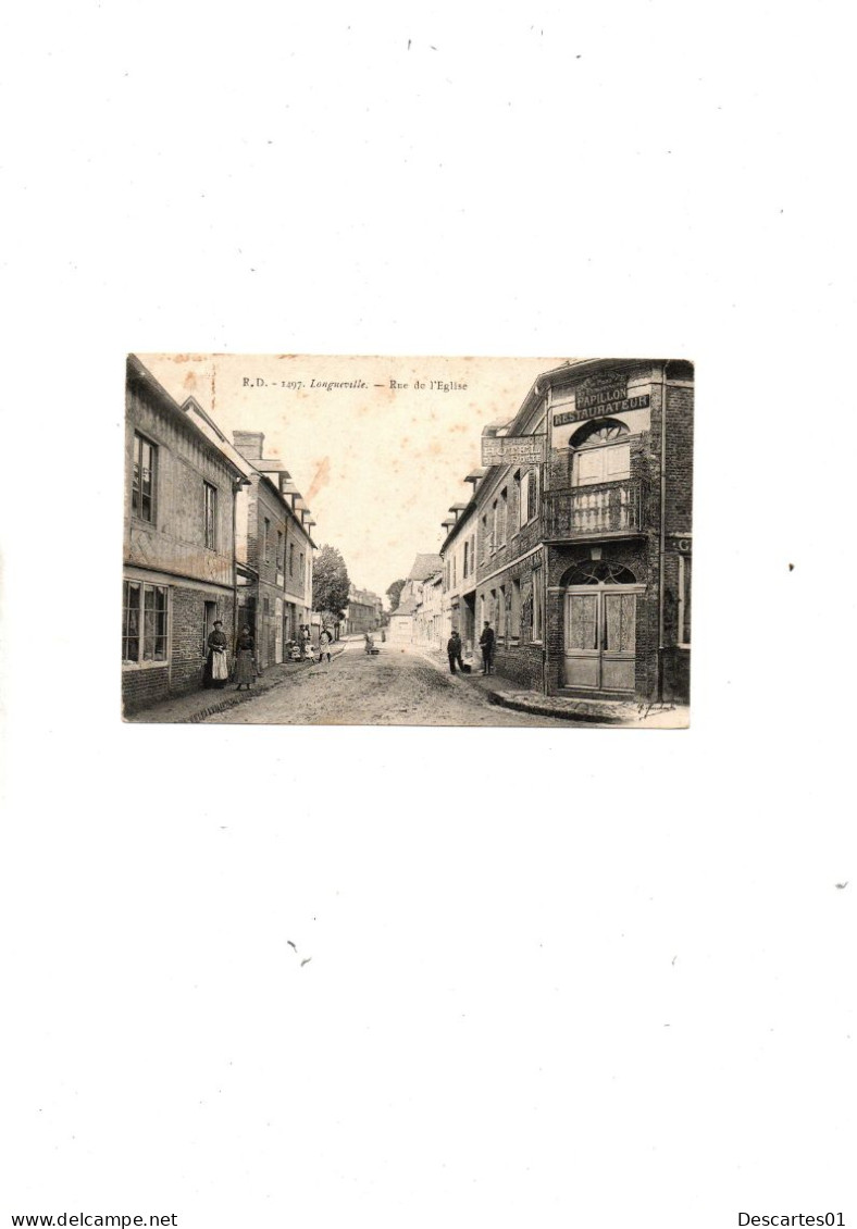 C P A    ANIMEE  LONGUEVILLE  RUE DE L'EGLISE   CIRCULEE  1909 - Sonstige & Ohne Zuordnung