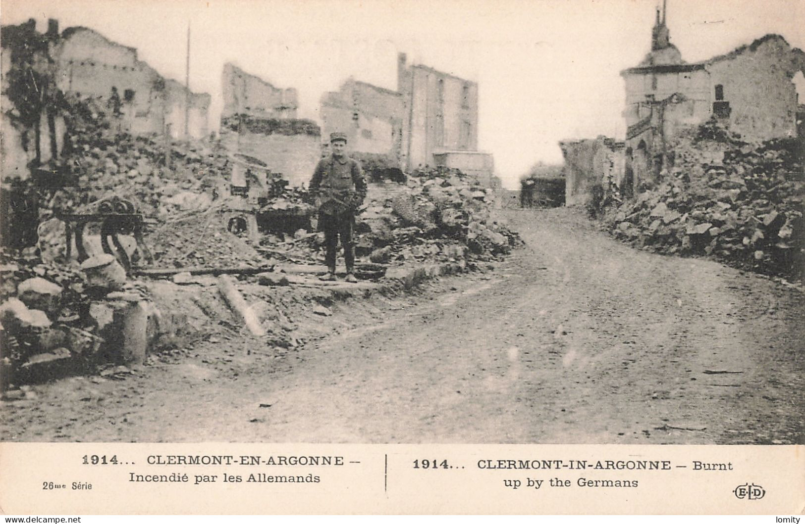 55 Clermont En Argonne Incendié Par Les Allemands CPA Ruines Grande Guerre 1914 1918 - Clermont En Argonne