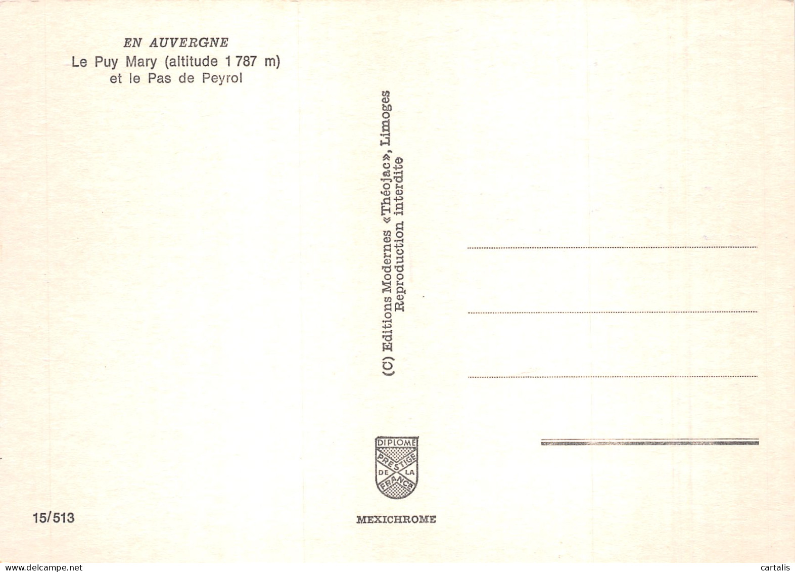 15-PUY MARY-N°4199-A/0343 - Other & Unclassified