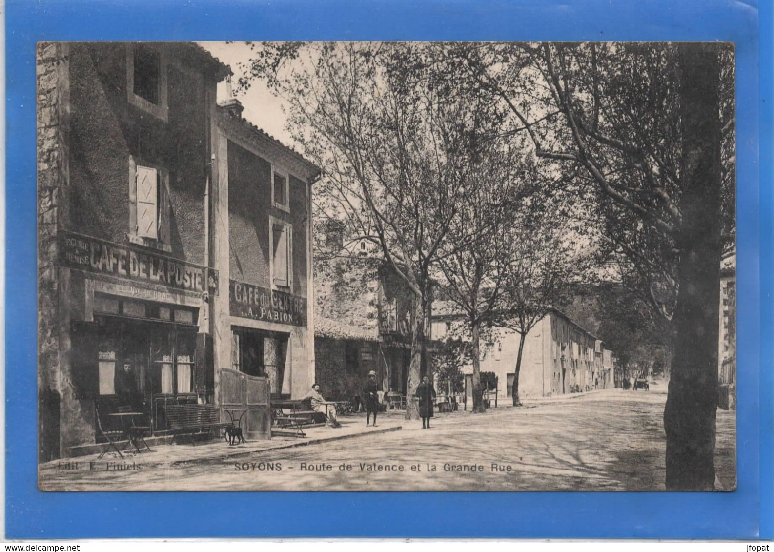 07 ARDECHE - SOYONS Route De Valence Et La Grande Rue, Cafés Du Centre Et De La Poste (voir Description) - Other & Unclassified