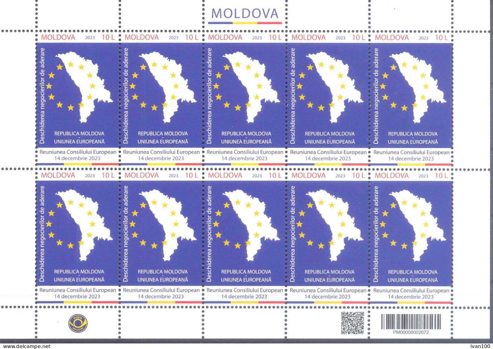 2023. Moldova, Moldova - Candidate For Membership Of European Union, Sheetlet,  Mint/** - Moldavie