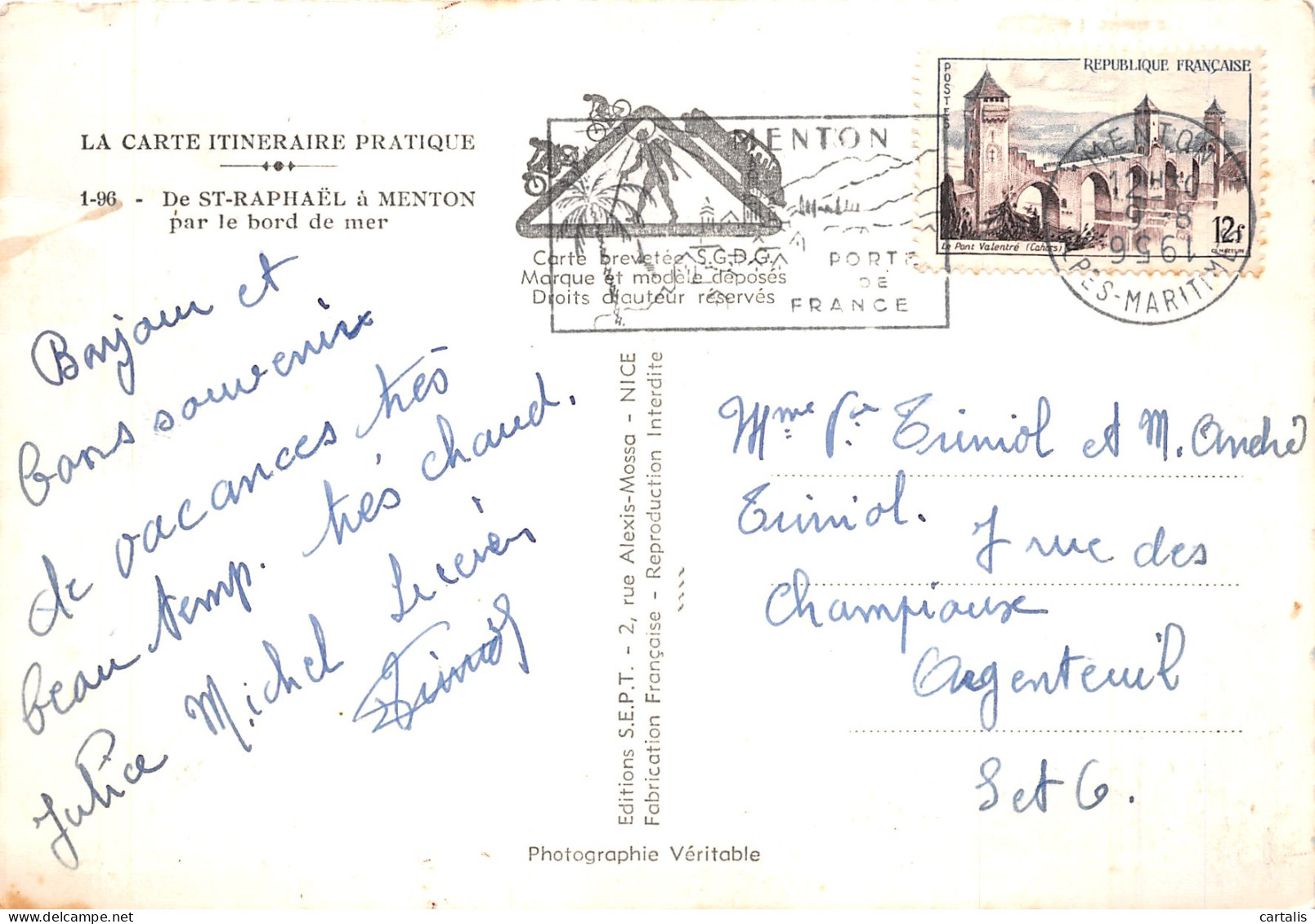 83-DE SAINT RAPHAEL A MENTON-N°4199-C/0355 - Other & Unclassified