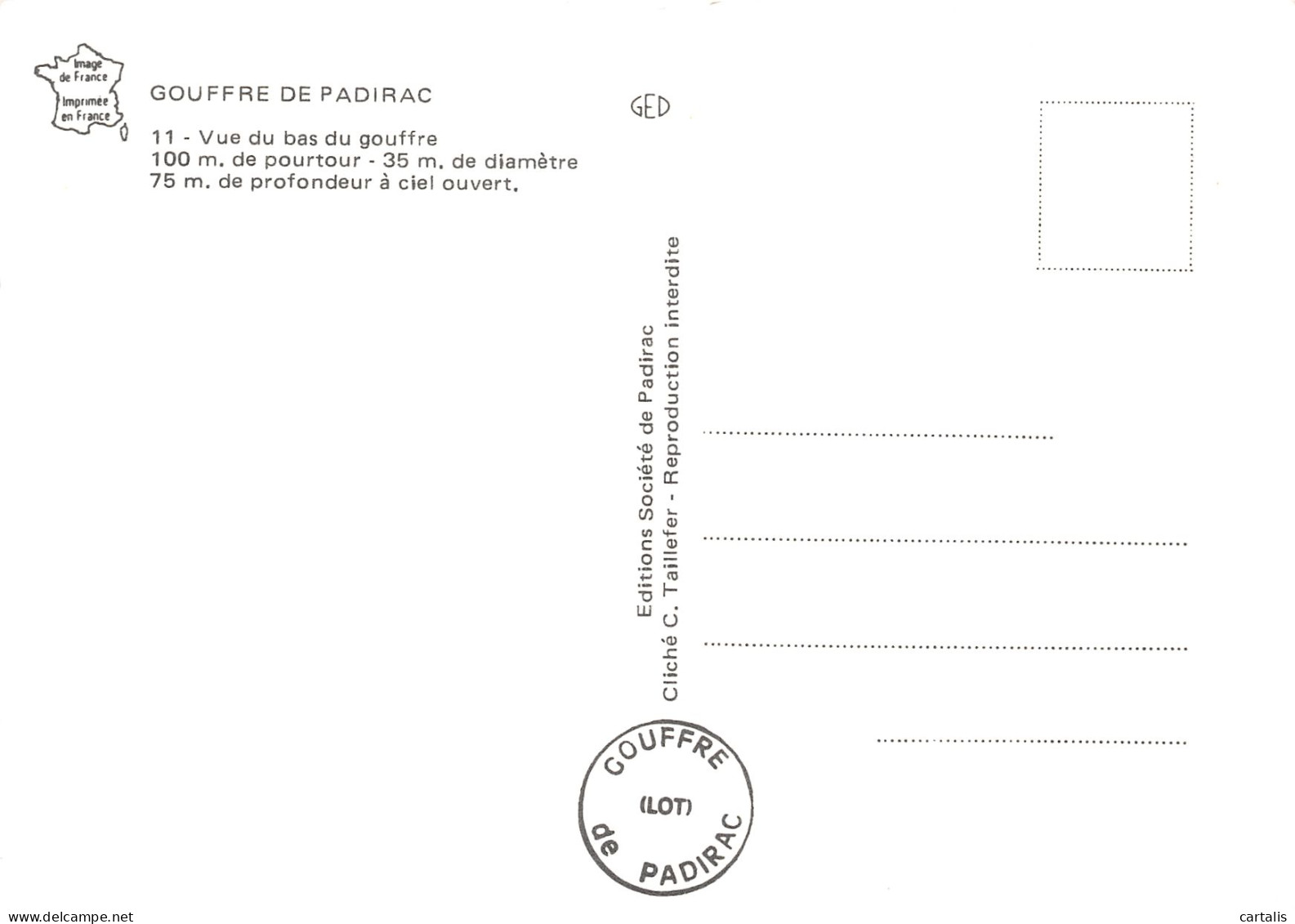 46-GOUFFRE DE PADIRAC-N°4199-B/0397 - Sonstige & Ohne Zuordnung