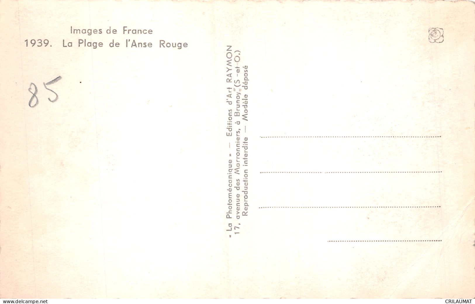 85-ILE DE NOIRMOUTIER PLAGE DE L ANSE ROUGE-N°5145-H/0345 - Ile De Noirmoutier
