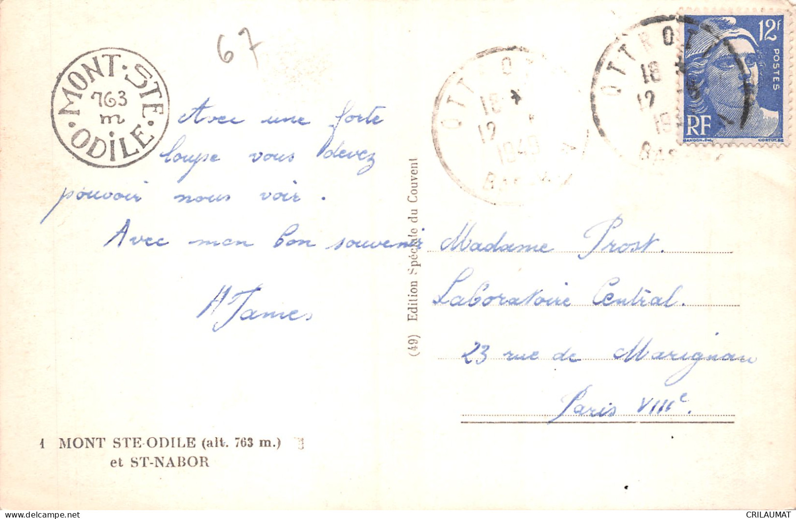 67-MONT SAINTE ODILE-N°5146-B/0057 - Other & Unclassified