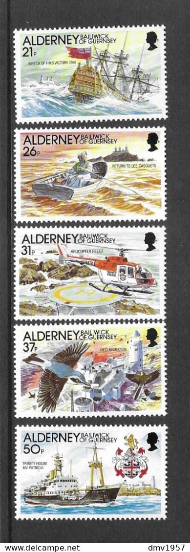Alderney 1991 MNH Automation Of The Casquets Lighthouse Sg A47/51 - Alderney