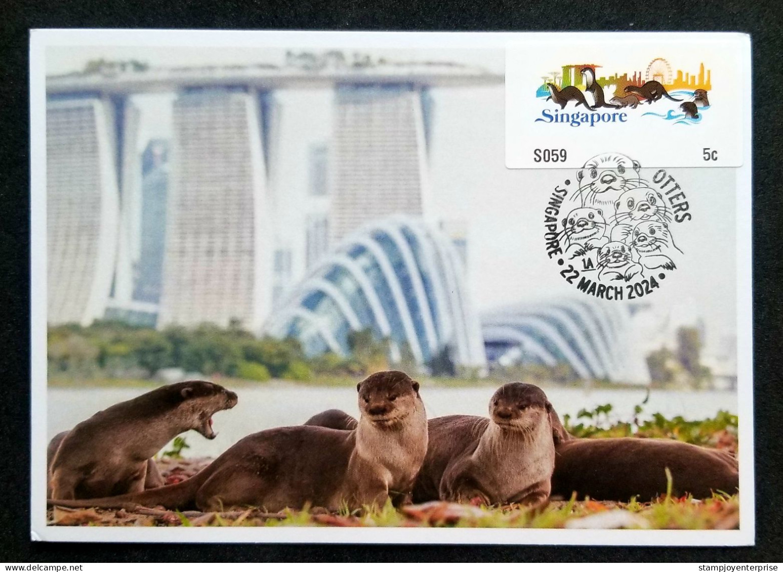 Singapore Otters 2024 Fauna Wildlife Otter Mammals (ATM Machine Label Maxicard) - Singapore (1959-...)