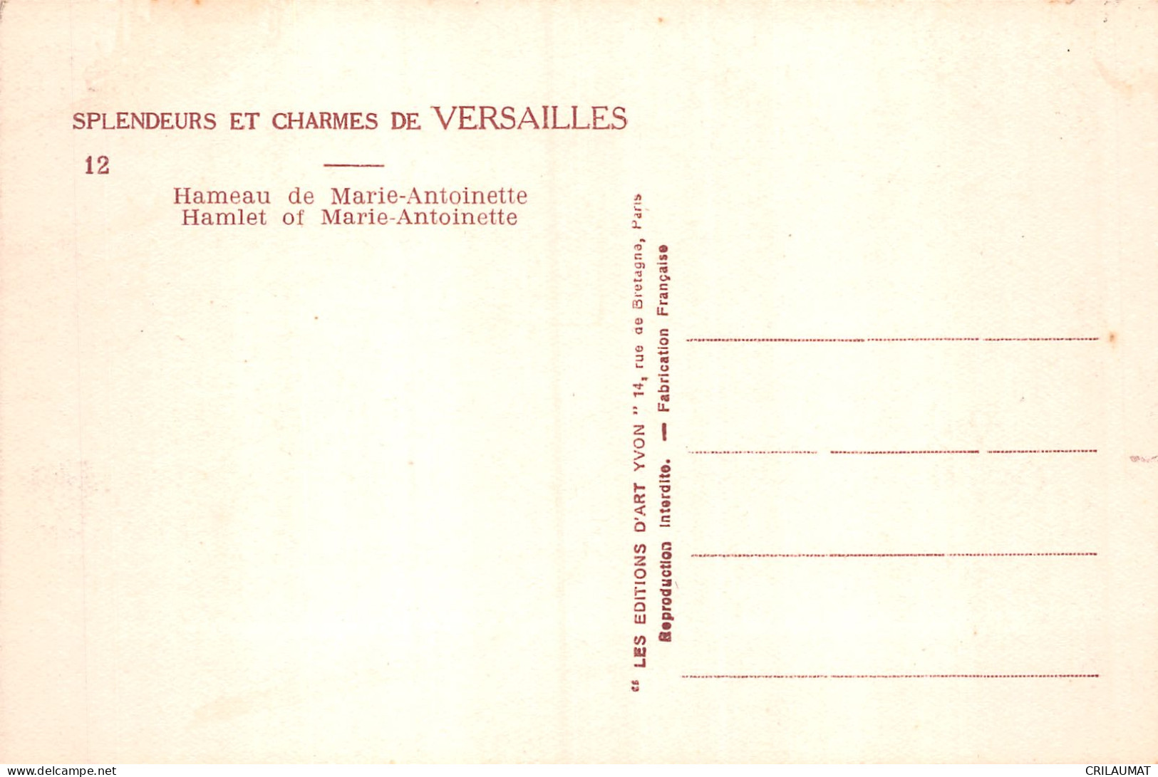 78-VERSAILLES HAMEAU DE MARIE ANTOINETTE-N°5146-F/0119 - Versailles (Schloß)