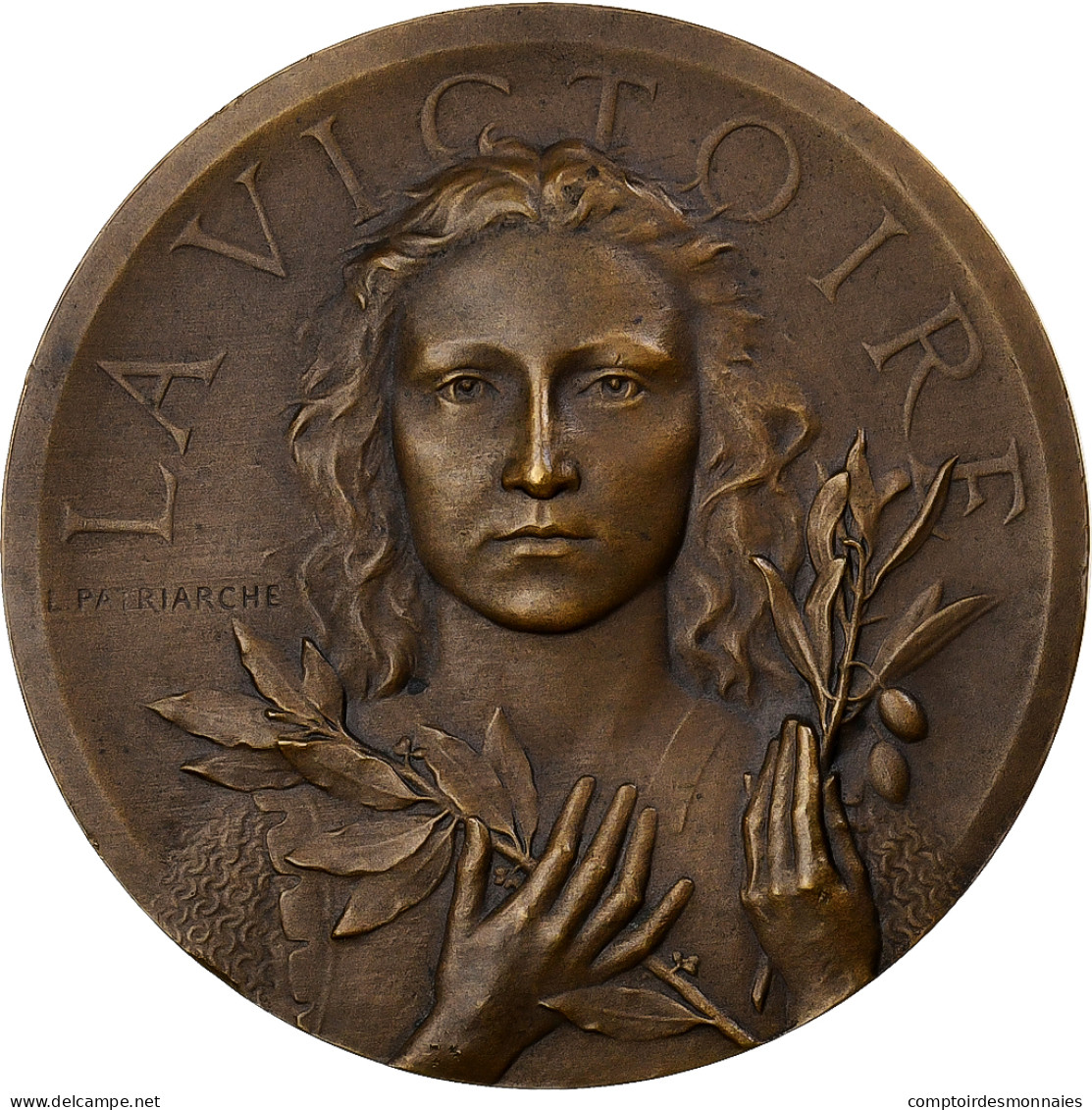 France, Médaille, La Victoire, 1919, Bronze, Patriarche, SPL - Other & Unclassified