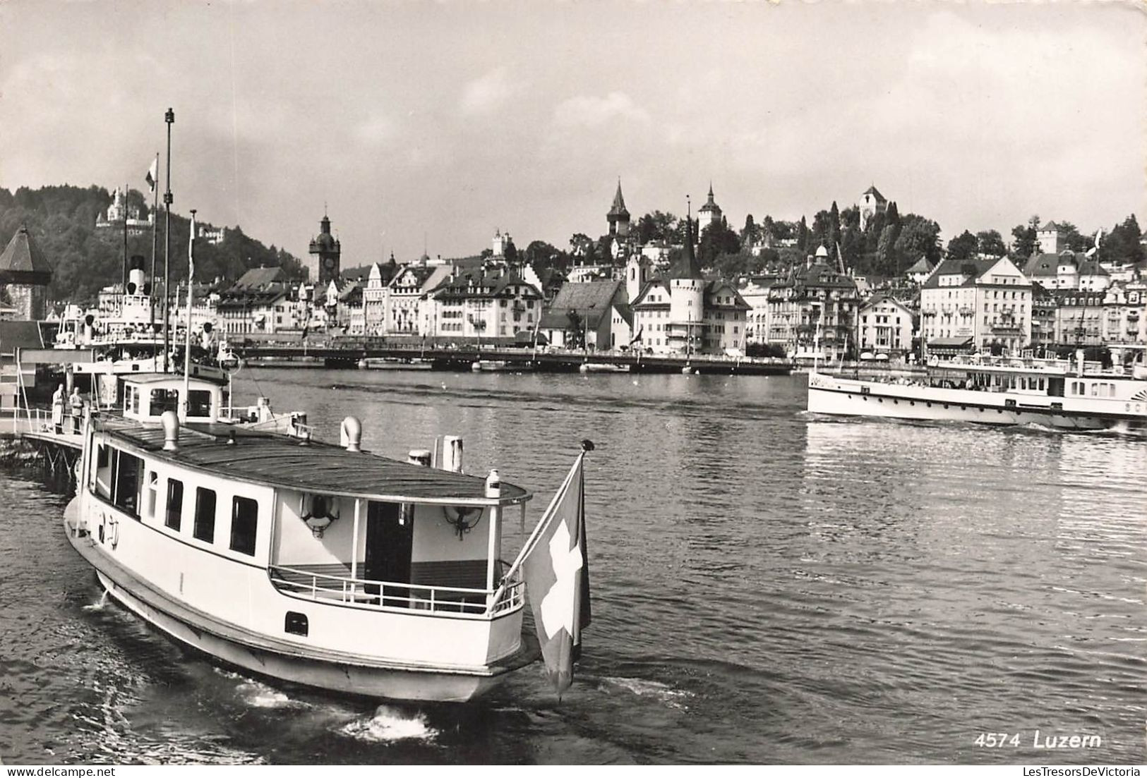 SUISSE - Luzern - Vue Sur Une Partie De La Ville - Vue Générale - Bateaux - Pont - Carte Postale Ancienne - Lucerne