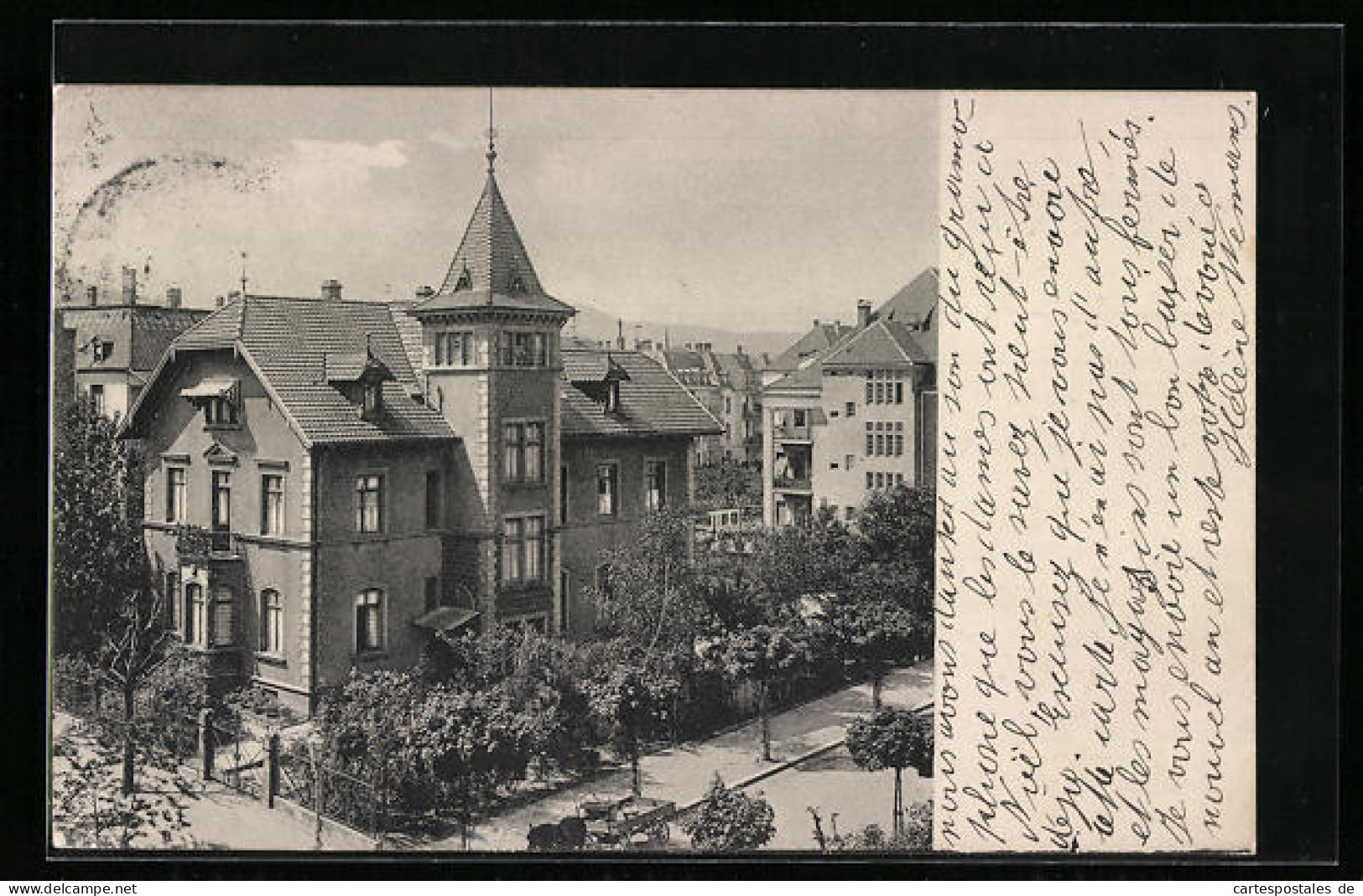 AK Freiburg /Breisgau, Strassenpartie Mit Villa  - Freiburg I. Br.