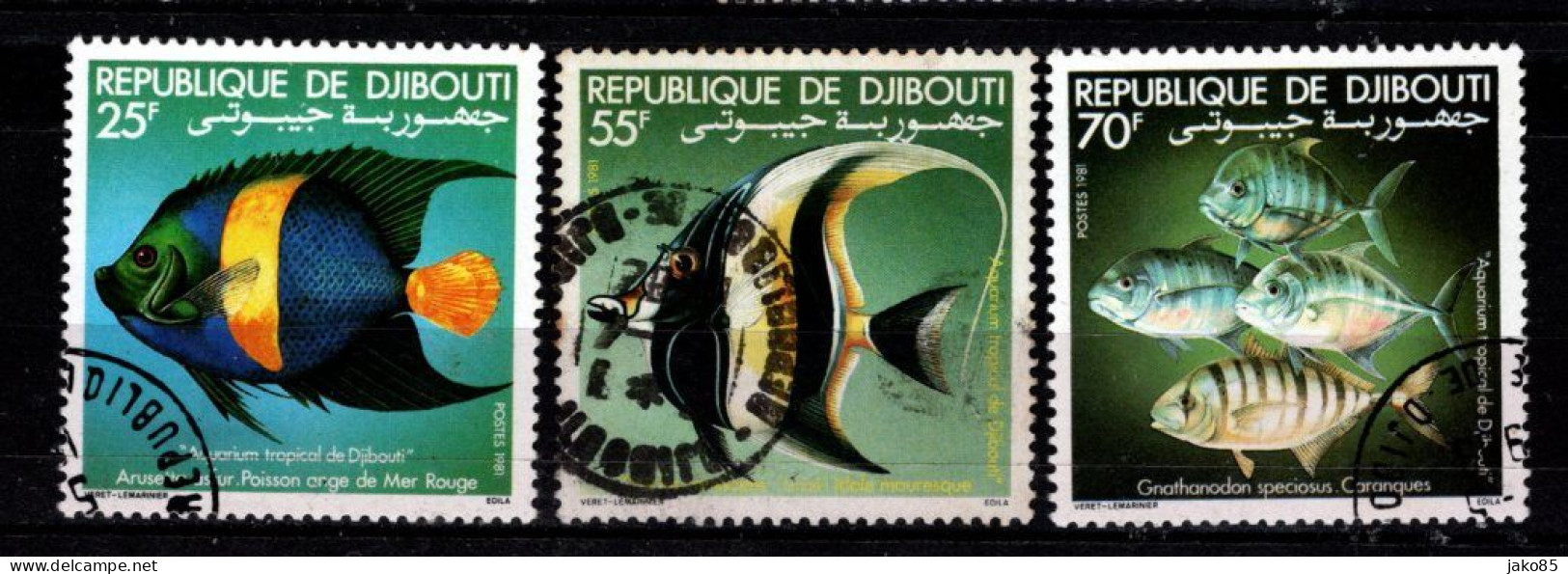 - DJIBOUTI - 1981 - YT N° 527 / 529 - Oblitérés -  Poissons - Djibouti (1977-...)