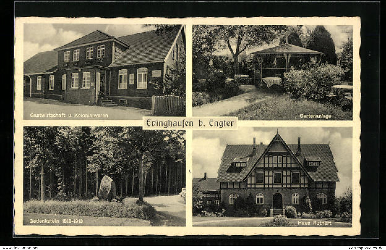 AK Evinghausen Bei Engter, Haus Rothert, Gasthaus-Kolonialwaren Klussmann Mit Gartenanlage  - Sonstige & Ohne Zuordnung