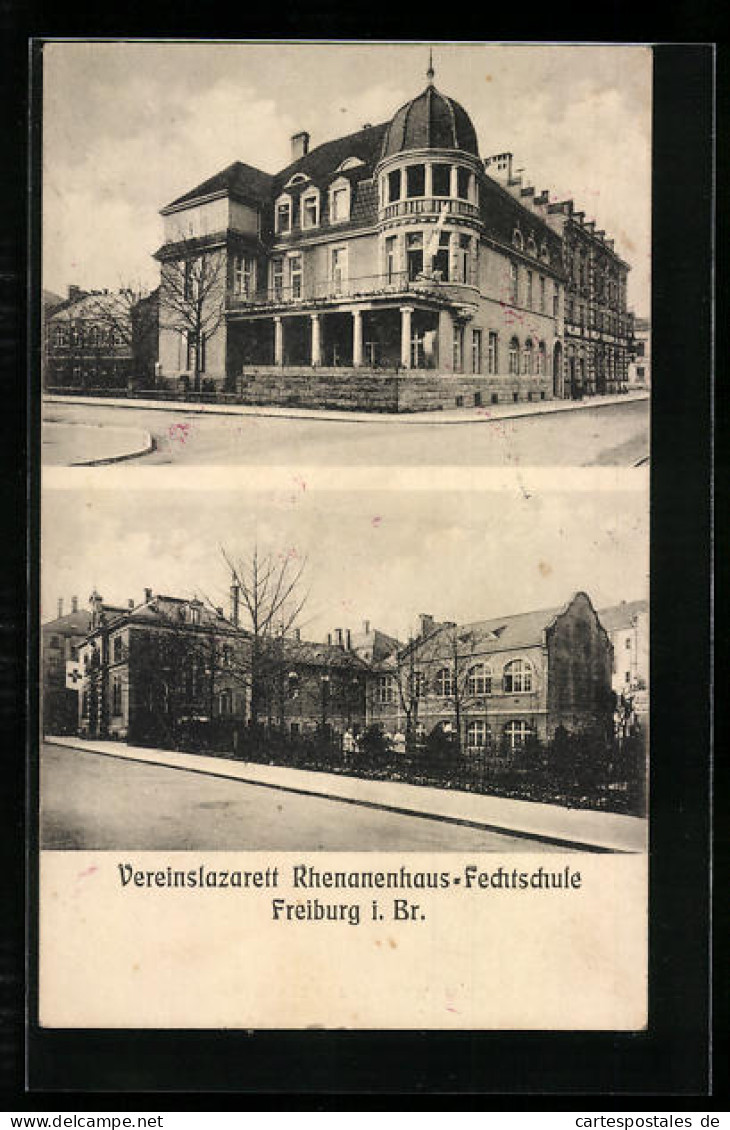 AK Freiburg I. Br., Vereinslazarett Rhenanenhaus, Fechtschule  - Freiburg I. Br.