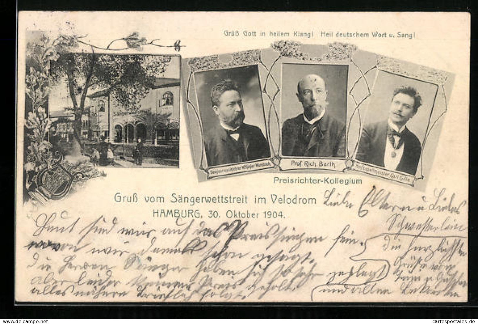 AK Hamburg-Rotherbaum, Sängerwettstreit Im Velodrom 30.10.1904  - Sonstige & Ohne Zuordnung