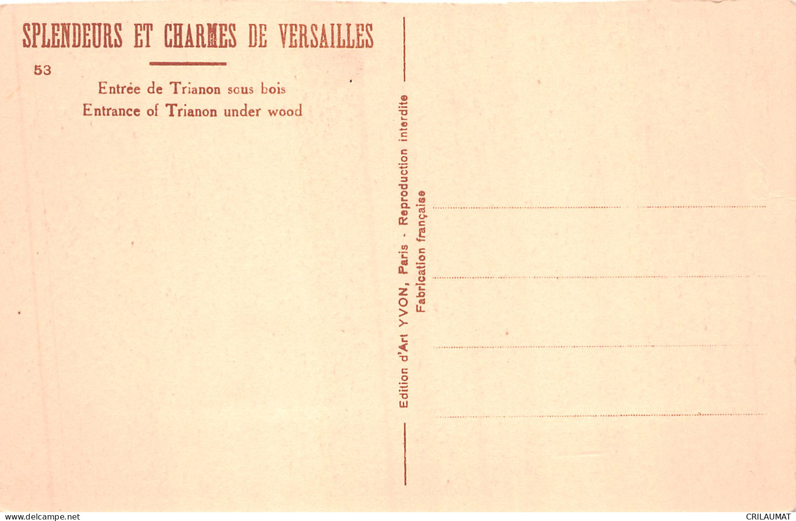 78-VERSAILLES ENTREE DE TRIANON-N°5146-G/0199 - Versailles (Schloß)