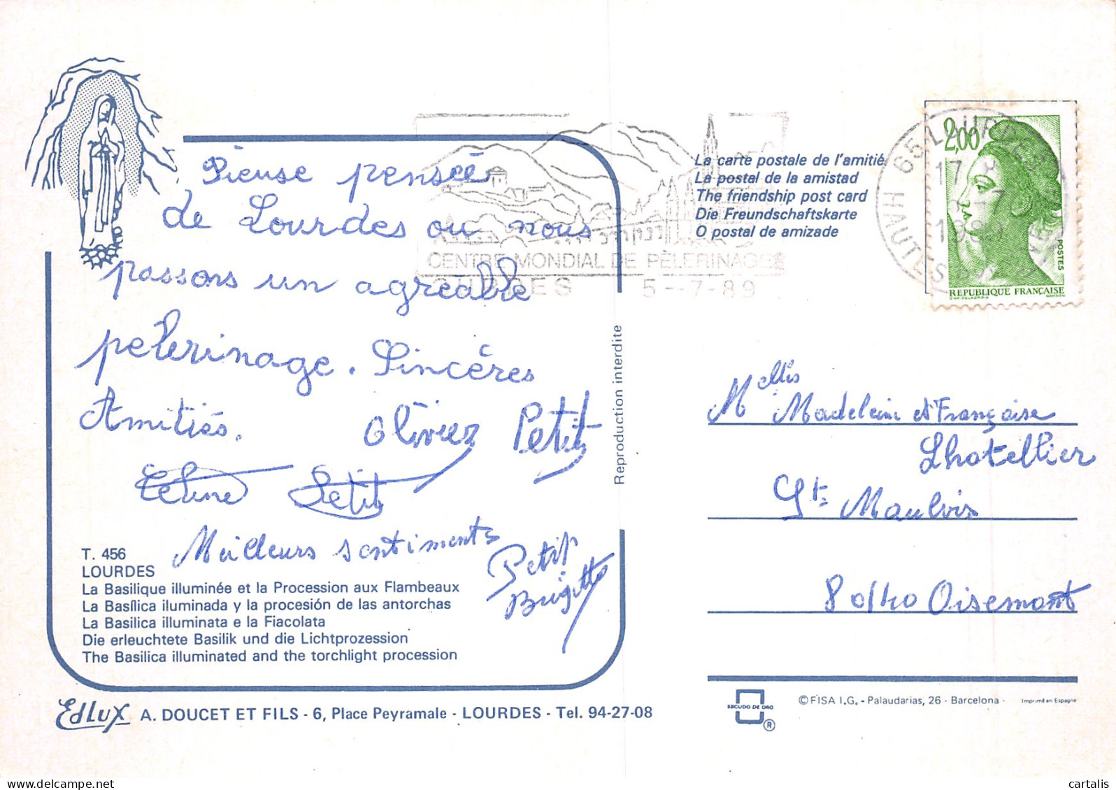 65-LOURDES-N°4201-C/0249 - Lourdes