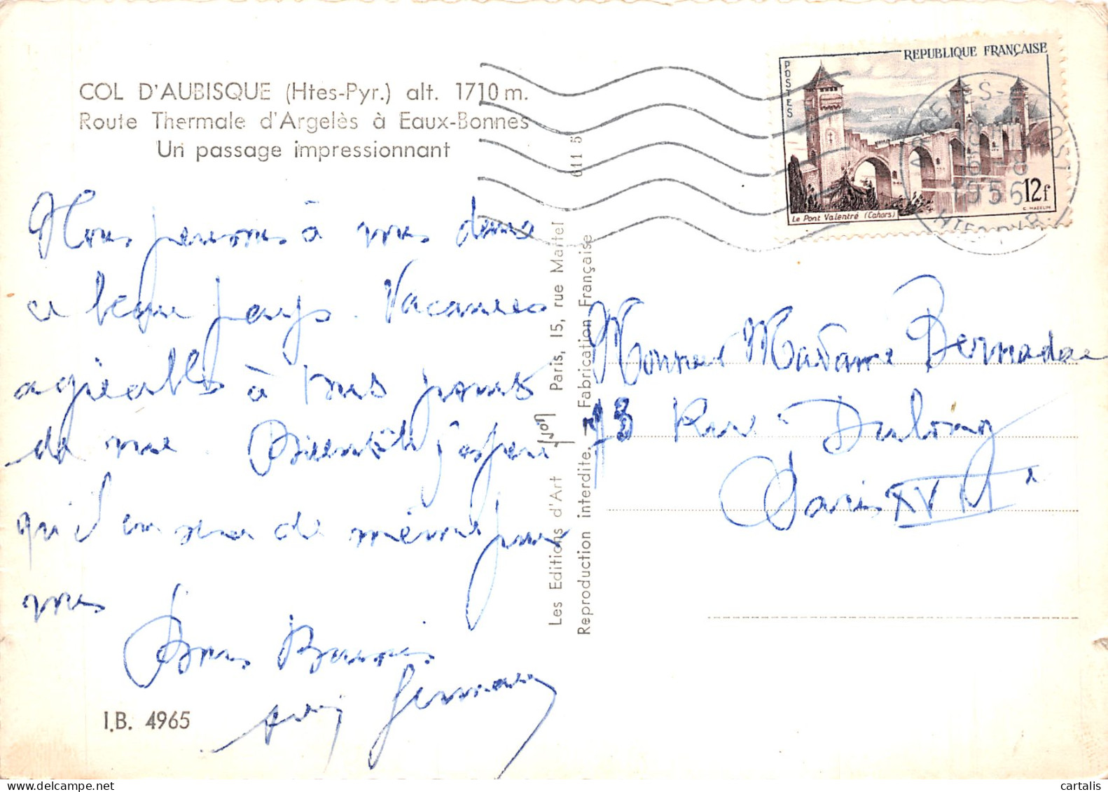 65-COL D AUBISQUE-N°4201-C/0041 - Other & Unclassified