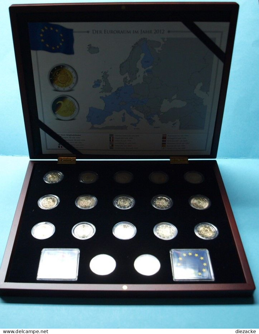 2012 2 Euro Sammlung "10 Jahre Euro-Bargeld" In Holzbox BU (RH5 - Andere & Zonder Classificatie