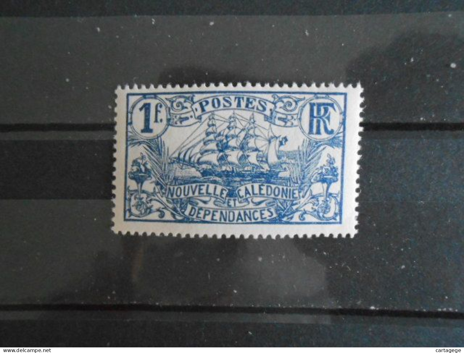 NOUVELLE-CALEDONIE YT 125 VOILIER 1f. Bleu** - Unused Stamps