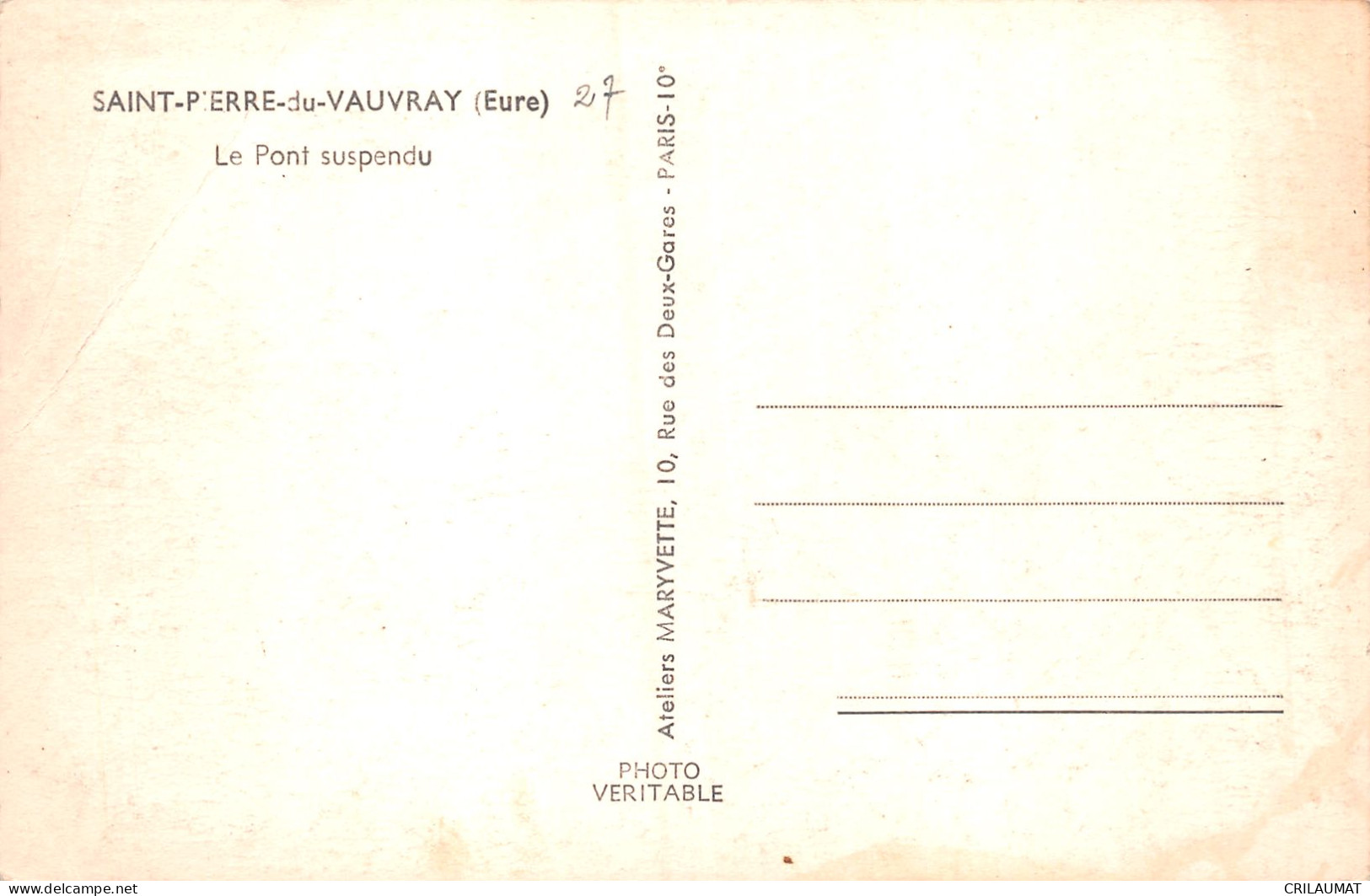 27-SAINT PIERRE DU VAUVRAY-N°5147-A/0241 - Other & Unclassified