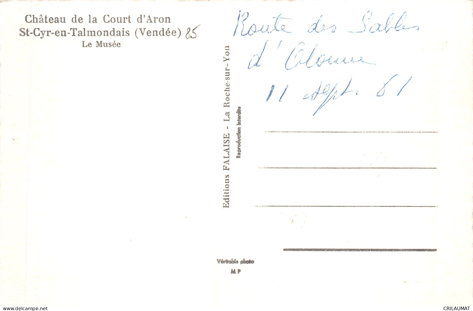 85-SAINT CYR EN TALMONDAIS-N°5147-A/0155 - Sonstige & Ohne Zuordnung