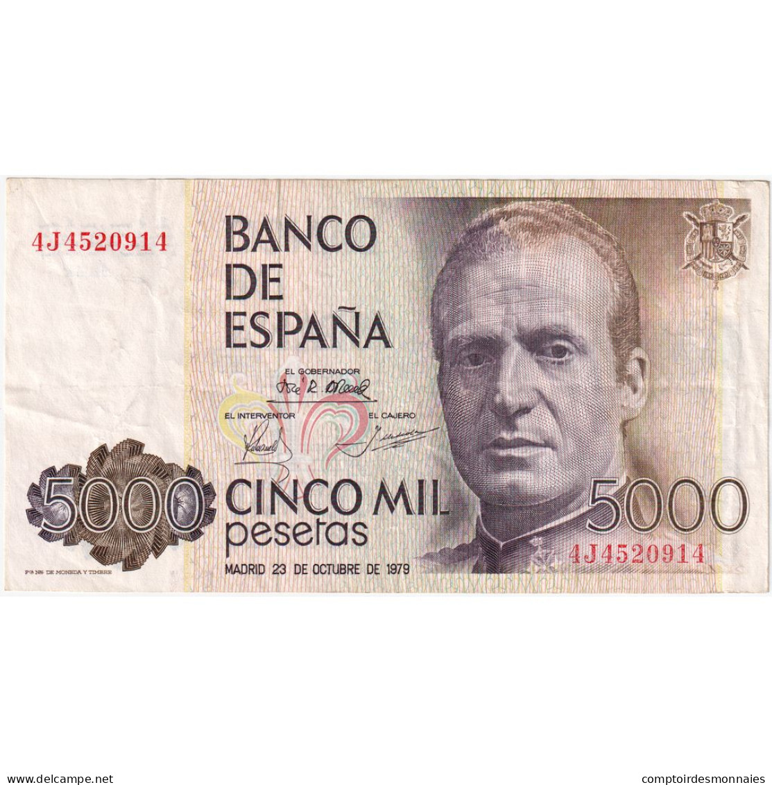 Espagne, 5000 Pesetas, 1979-10-23, TTB - [ 4] 1975-… : Juan Carlos I