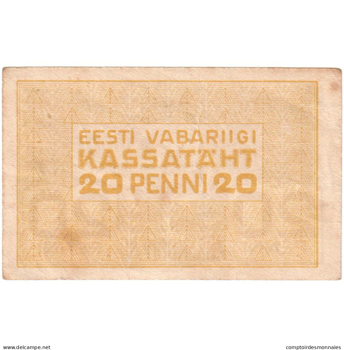 Billet, Estonia, 20 Penni, 1919, Undated (1919), KM:41a, NEUF - Estland