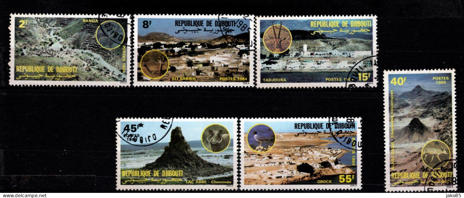 - DJIBOUTI - 1984 - YT N° 579 / 580 + 583 / 585 - Oblitérés -  Paysages Et Faune - Djibouti (1977-...)