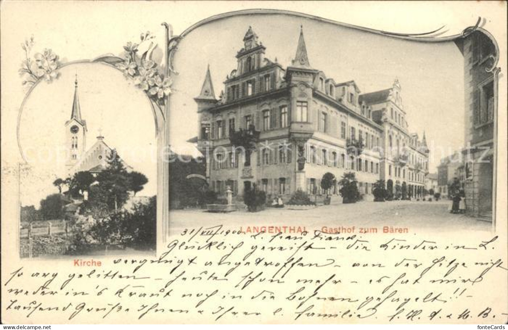 12008857 Langenthal BE Gasthaus Zum Baeren Kirche  Langenthal BE - Sonstige & Ohne Zuordnung