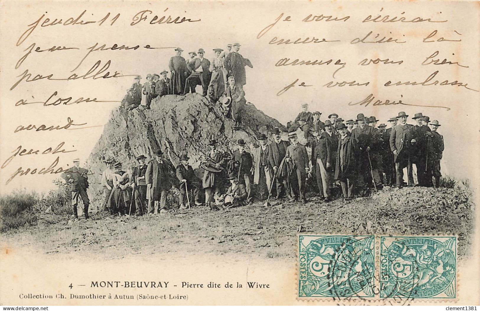 Mont Beuvray Pierre Dite De La Wivre Saint Leger Sous - Altri & Non Classificati