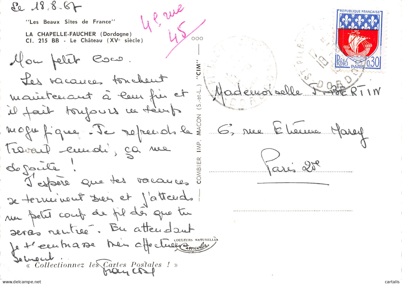 24-LA CHAPELLE FAUCHER-N°4202-C/0277 - Other & Unclassified