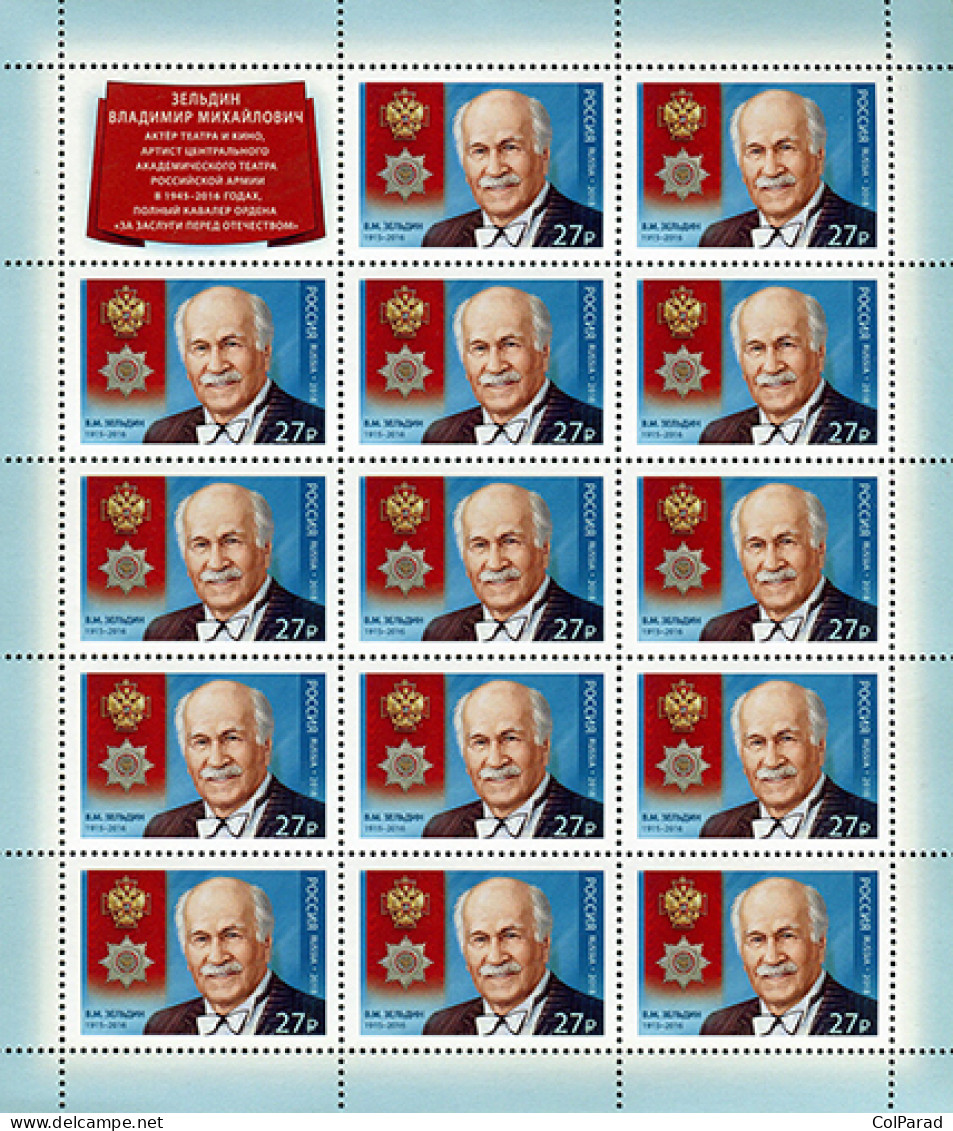 RUSSIA - 2018 - MINIATURE SHEET MNH ** - Vladimir Zeldin (1915−2016), Actor - Neufs