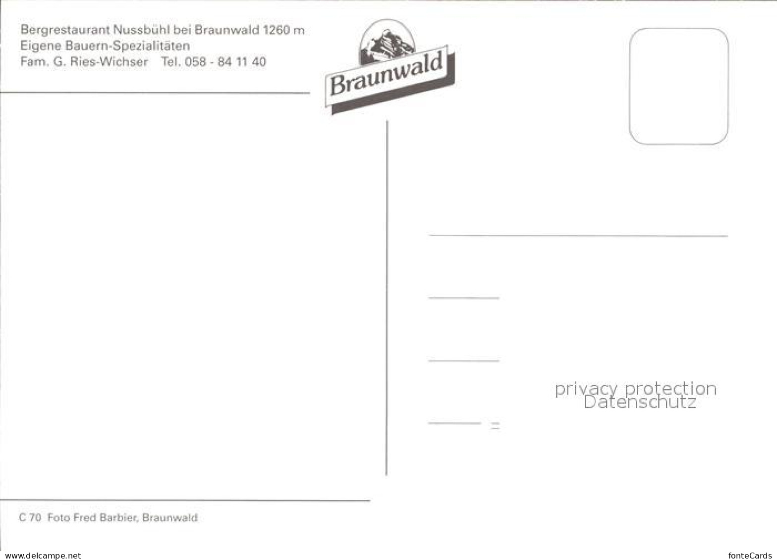 12006477 Braunwald GL Bergrestaurant Nussbuehl Terrasse Alpenpanorama Braunwald  - Sonstige & Ohne Zuordnung
