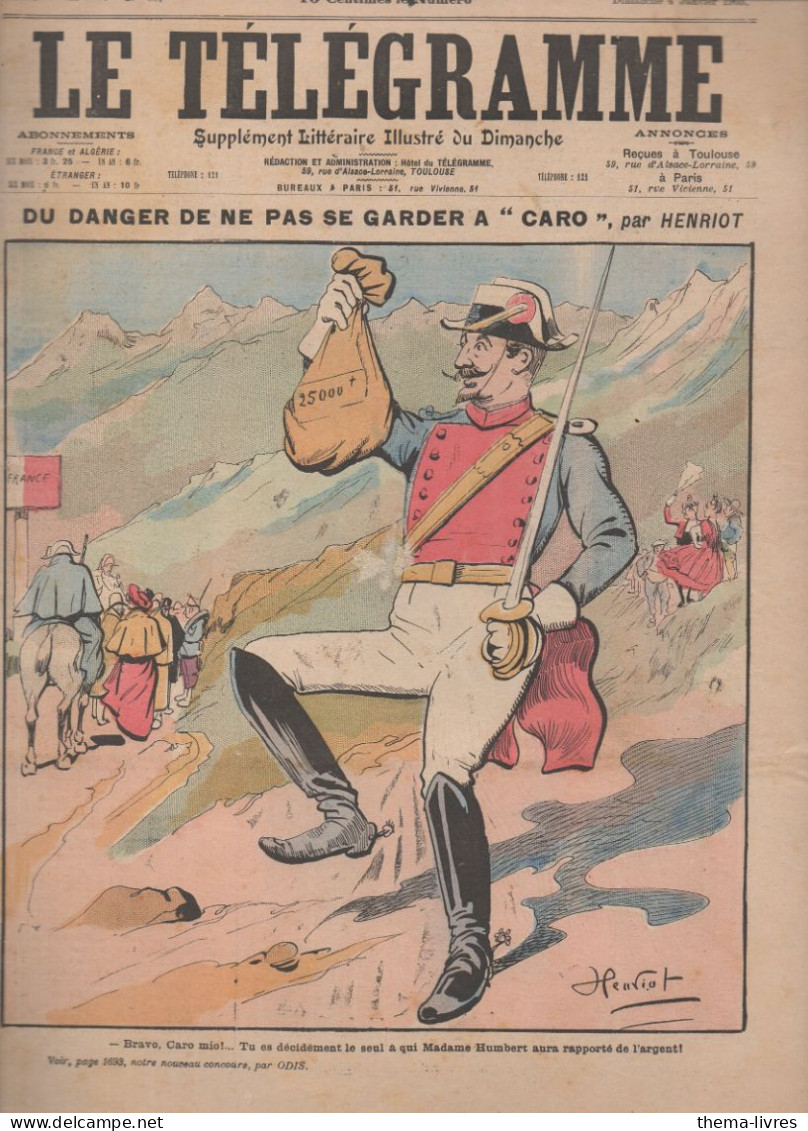 Revue LE TELEGRAMME   N°98   Janvier 1903  Couv HENRIOT (CAT4091 / 098) - 1900 - 1949