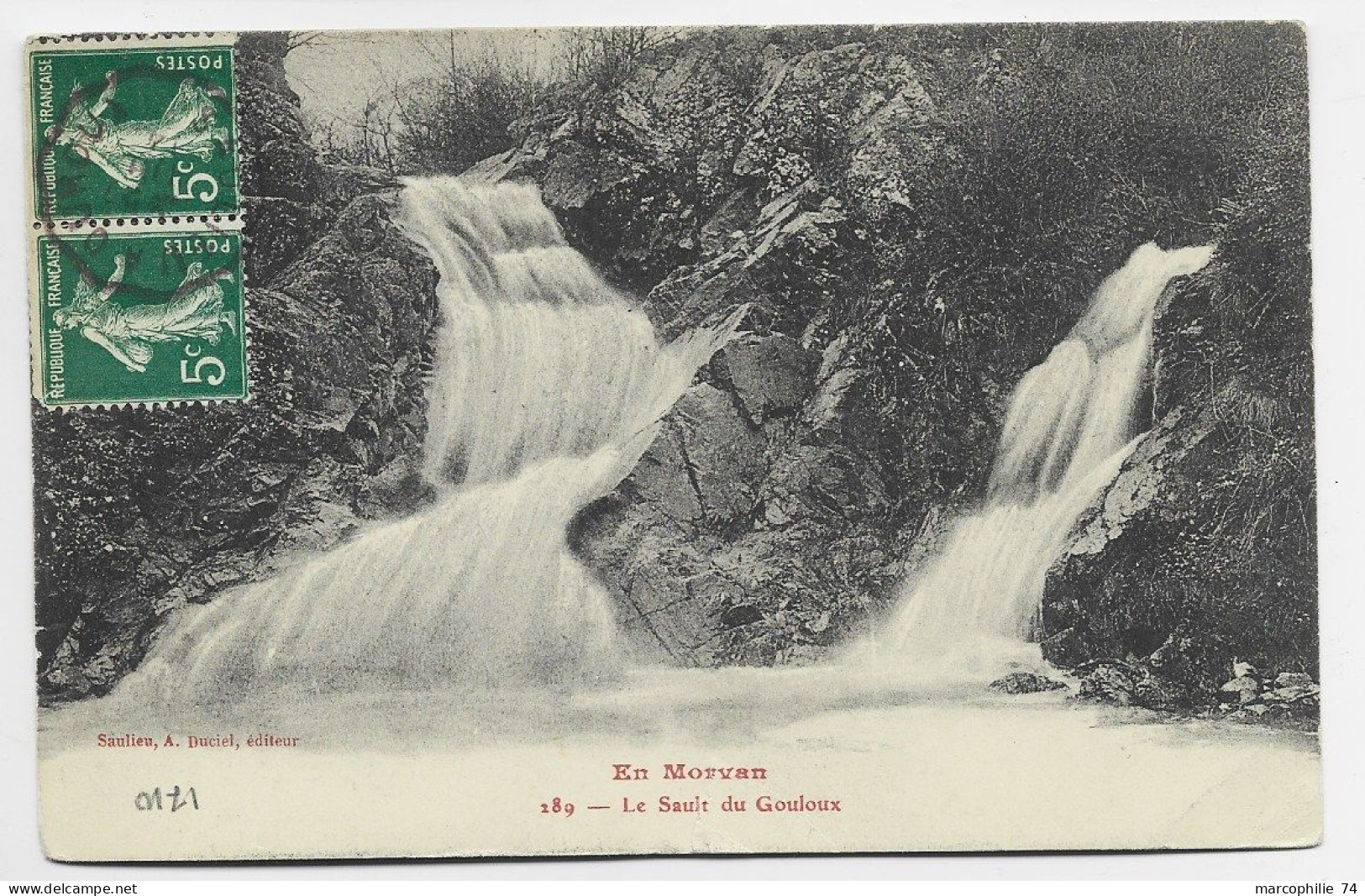 MORVAN CARTE CONVOYEUR ROUGE NOIR SAULIEU A OUROUX 27 JUIL 1914 - Railway Post