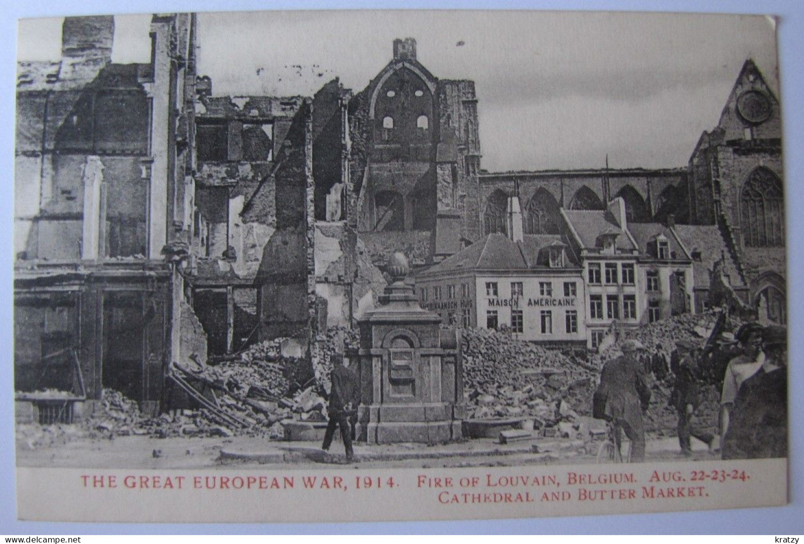 BELGIQUE - BRABANT FLAMAND - LEUVEN (LOUVAIN) - Après 1914 - La Cathédrale Et Le Marché Au Beurre - 1919 - Leuven