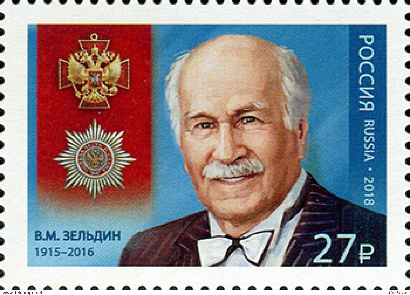 RUSSIA - 2018 -  STAMP MNH ** - Vladimir Zeldin (1915−2016), Actor - Neufs