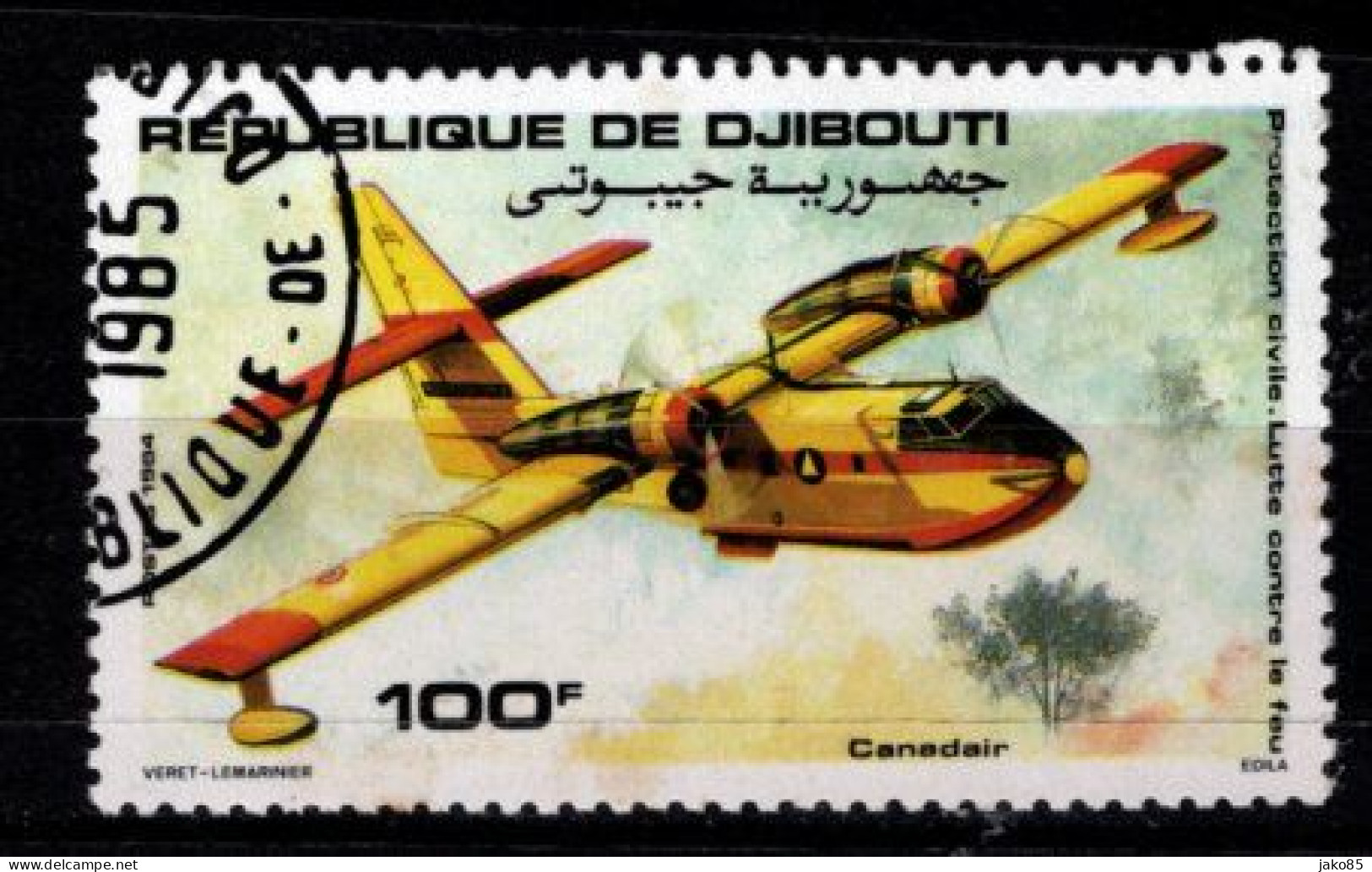 - DJIBOUTI - 1984 - YT N° 589 - Oblitéré -  Canadair - Dschibuti (1977-...)