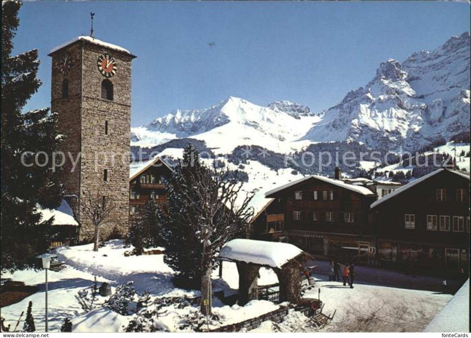 12005487 Adelboden Kirche Bodnerspitz Kleine Lohner Nuenihorn Adelboden BE - Sonstige & Ohne Zuordnung