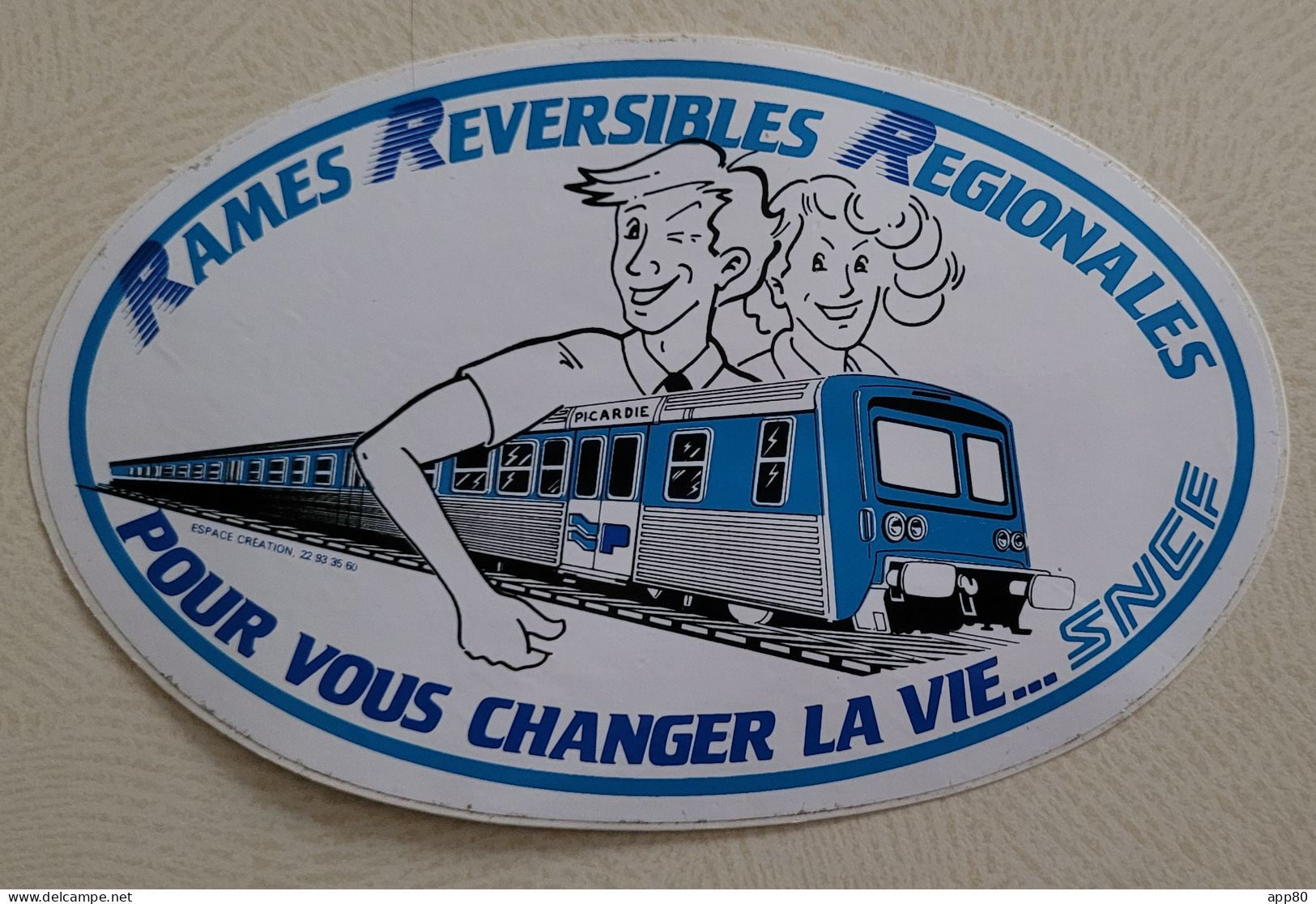 Autocollant Vintage SNCF Rames Reversibles Régionales - Stickers