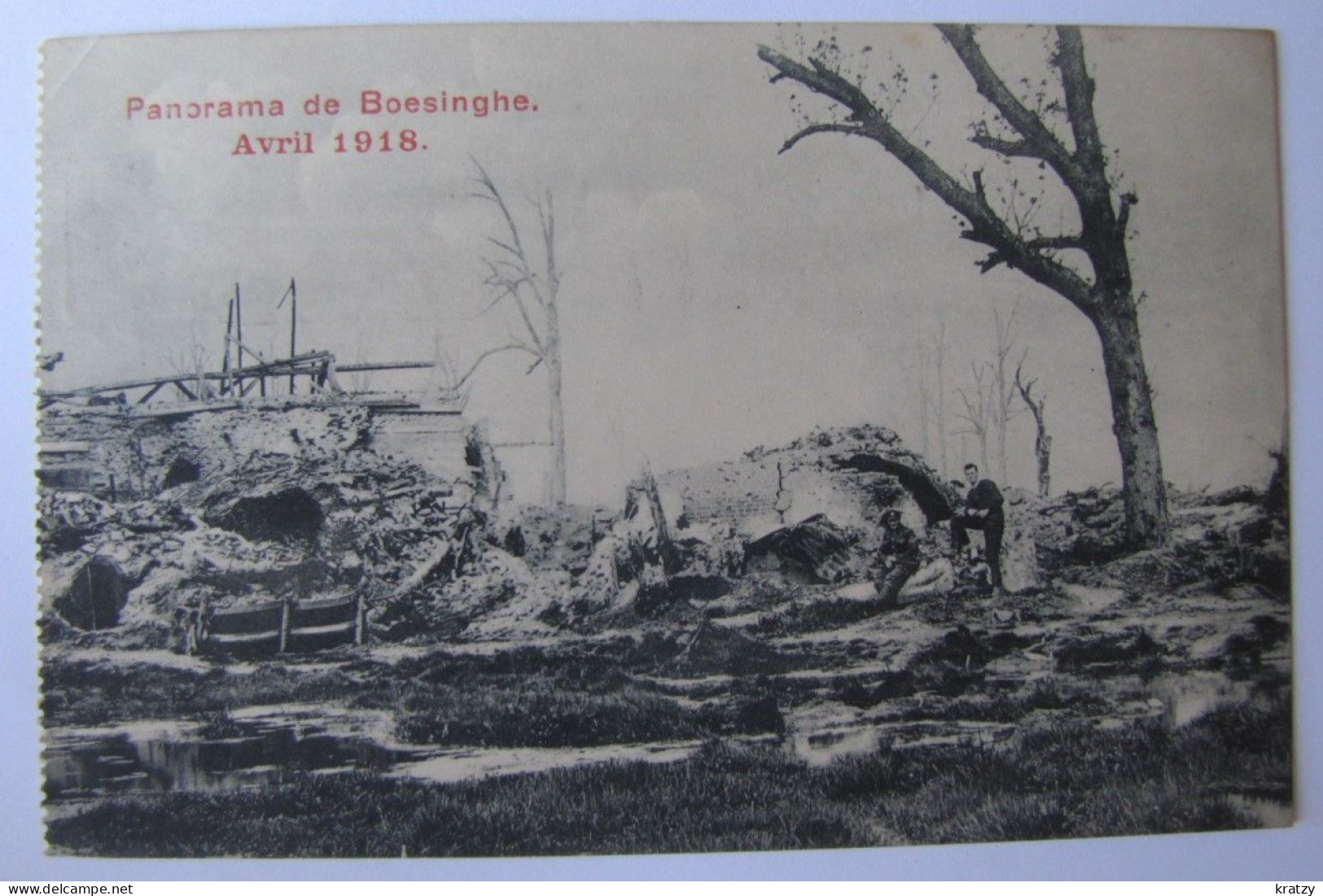 BELGIQUE - FLANDRE OCCIDENTALE - IEPER (YPRES) - BOESIHNGHE - Panorama En Avril 1918 - Ieper
