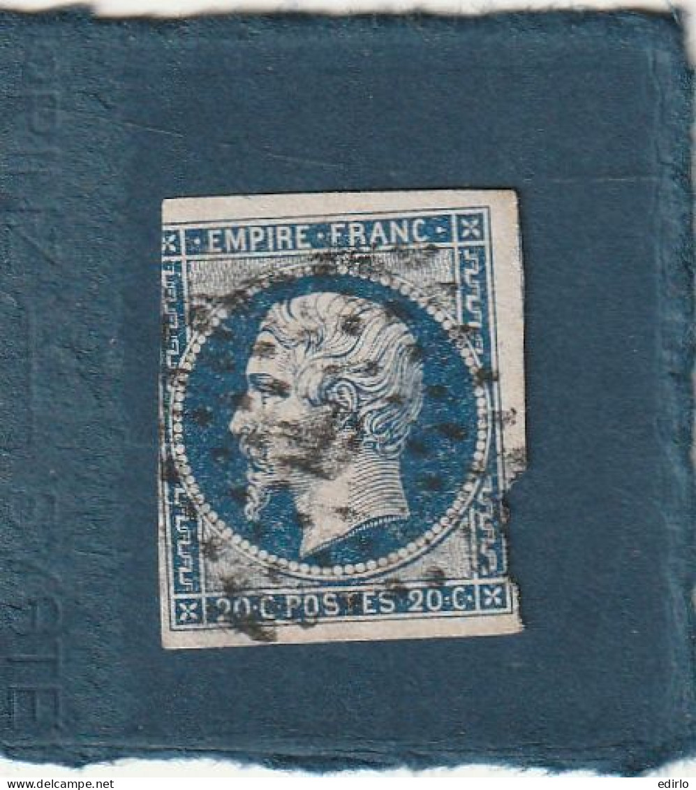 ///   FRANCE /// N° 14 Bleu 20cts  Bleu Foncé Losange D - 1853-1860 Napoléon III.