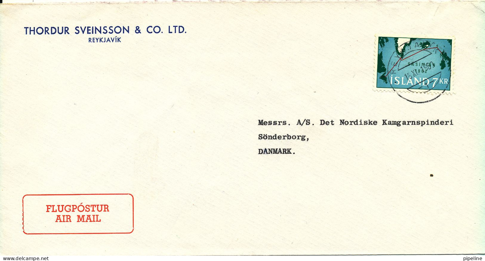 Iceland Cover Sent To Denmark 15-11-1963 Single Franked - Lettres & Documents