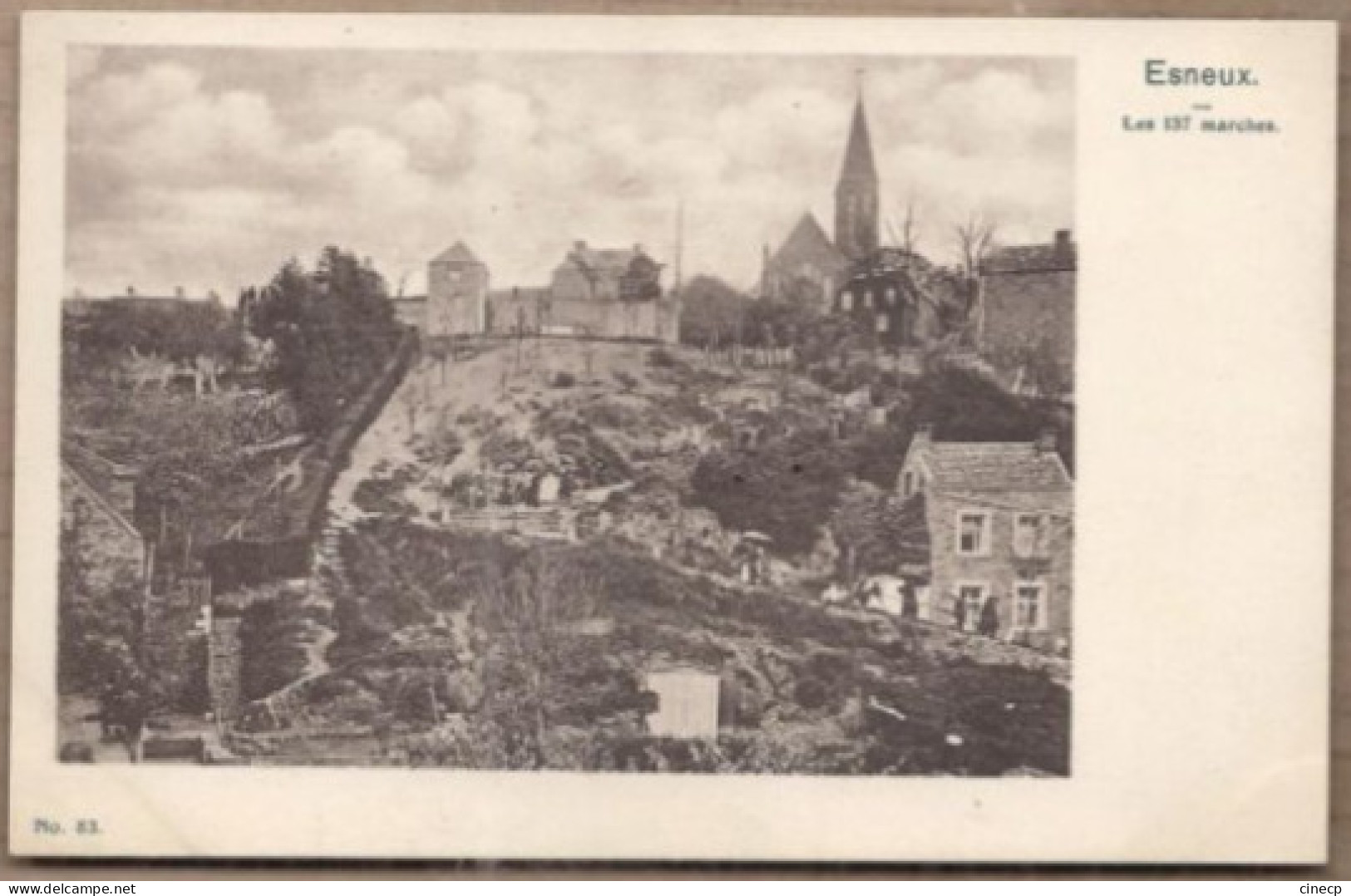 CPA BELGIQUE - ESNEUX - Les 137 Marches - TB PLAN CENTRE VILLAGE ANIMATION Procession - Esneux